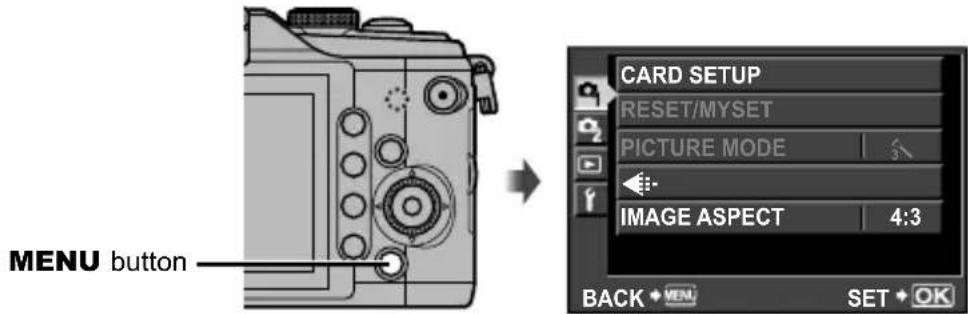 OLYMPUS PEN E-PL2 - Display the menus. - 1