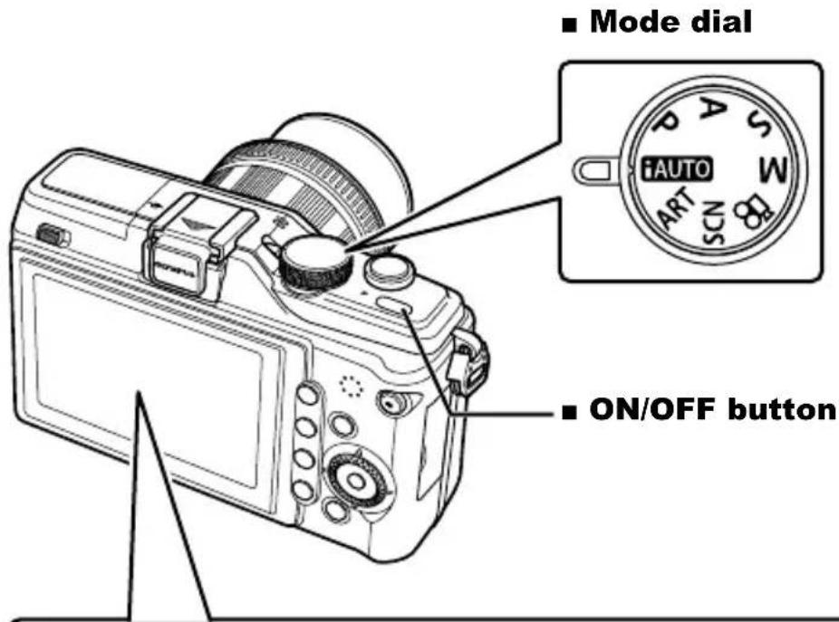 OLYMPUS PEN E-PL2 - Set the mode dial to iAUTO. - 1