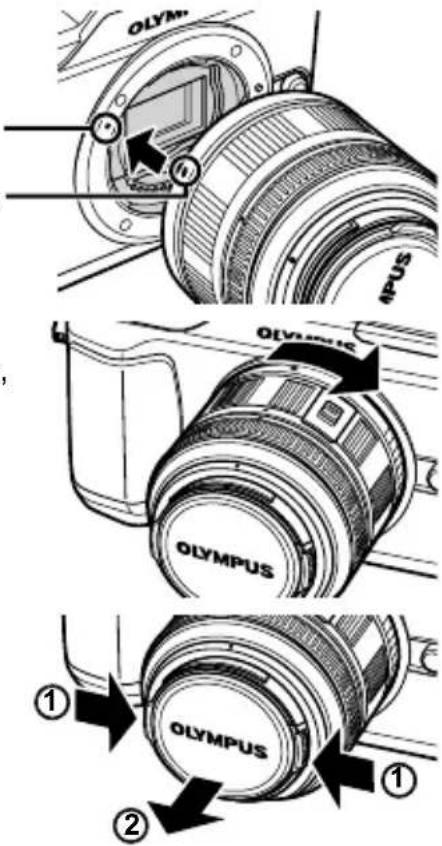 OLYMPUS PEN E-PL2 - Attaching a lens to the camera - 2