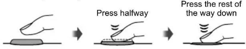 OLYMPUS PEN E-PL2 - Pressing the shutter button halfway and all the way down - 1