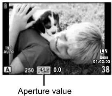 OLYMPUS PEN E-PL2 - Choosing aperture (A aperture-priority mode) - 2