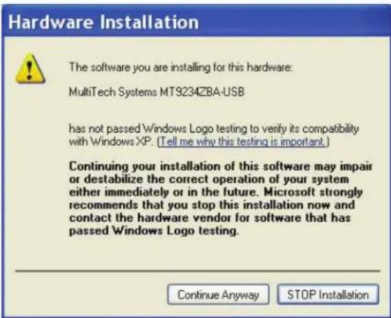 Multitech MultiModem ZBA - Part B for Windows Server 2008, XP, 2003: Installing the Modem - 6