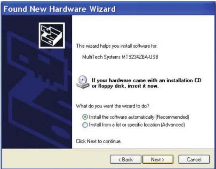 Multitech MultiModem ZBA - Part B for Windows Server 2008, XP, 2003: Installing the Modem - 2