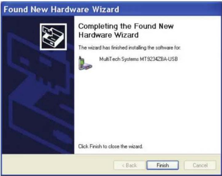 Multitech MultiModem ZBA - Part B for Windows Server 2008, XP, 2003: Installing the Modem - 8