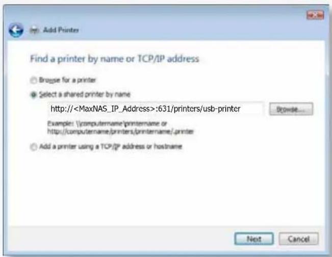 Micronet MaxNAS - Select or install a printer click OK. - 1
