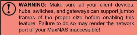 Micronet MaxNAS - Jumbo Frames Support - 1
