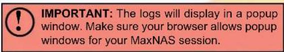 Micronet MaxNAS - Event Logs - 1