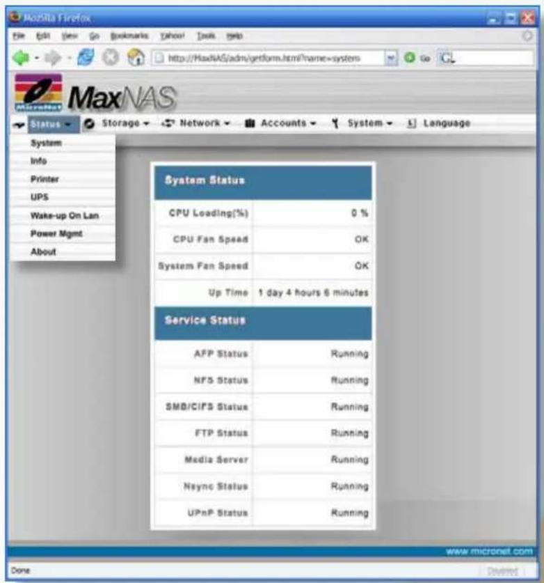 Micronet MaxNAS - USB Printer Information - 1