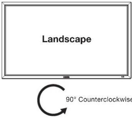 Landscape 90° Counterclockwise