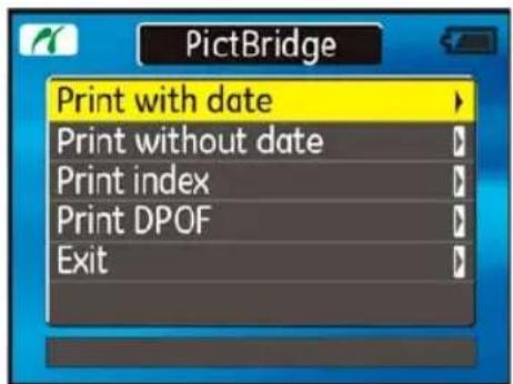 GE A1050 - Using the PictBridge menu - 1