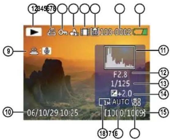 GE A1250 - Playback mode display - 2
