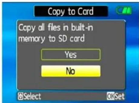 GE A1250 - Copy to Card (Copy internal memory to memory card) - 1