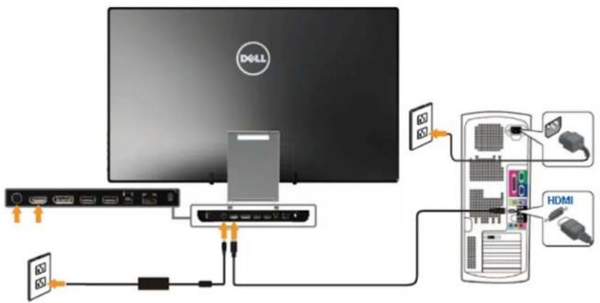 DELL S2340T - Connecting the HDMI Cable - 1