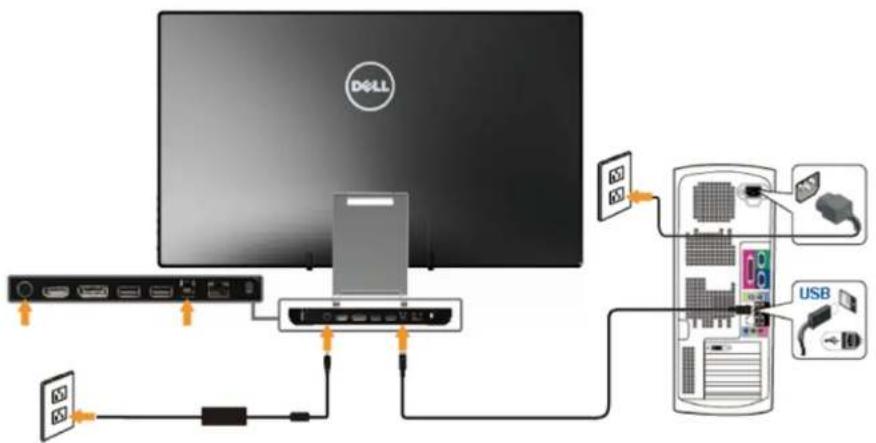 DELL S2340T - Connecting the USB cable - 1