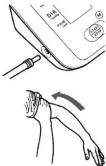 OMRON BP710 - APPLYING THE CUFF ON THE LEFT ARM - 1