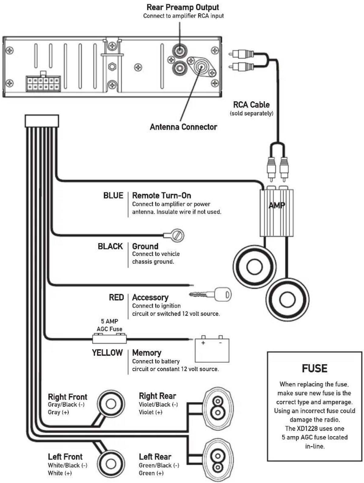 DUAL XD1228 - Wiring Diagram - 1