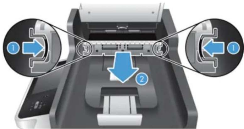 HP Scanjet Enterprise 8500 fn1 - Nettoyage de la vitre, la bande de numérisation et de la partie arrière de l'accessoire recto verso dans le bac d'alimentation automatique (ADF) - 3