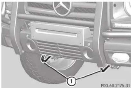 Mercedes-Benz G-Class (2014) - Anneaux de remorquage avant - 1