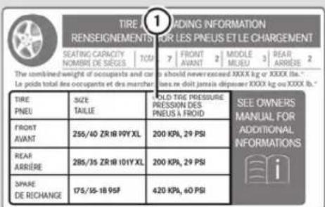 Mercedes-Benz G-Class (2014) - Plaque d'information sur les pneus et le chargement - 1