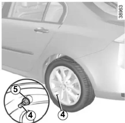 RENAULT Laguna (2012) - SYSTÈME DE SURVEILLANCE DES PRESSIONS DE PNEUMATIQUE (4/4) - 2