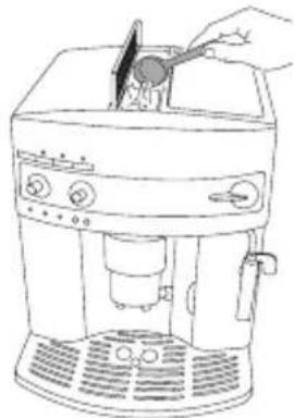 DELONGHI Magnifica ESAM 3200.S EX1 - Filling the Ground Coffee Container (If you are using pre-ground coffee) - 2