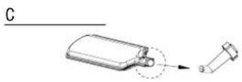 Technical line drawing of a mechanical component with a bolt and pin, no text or symbols present