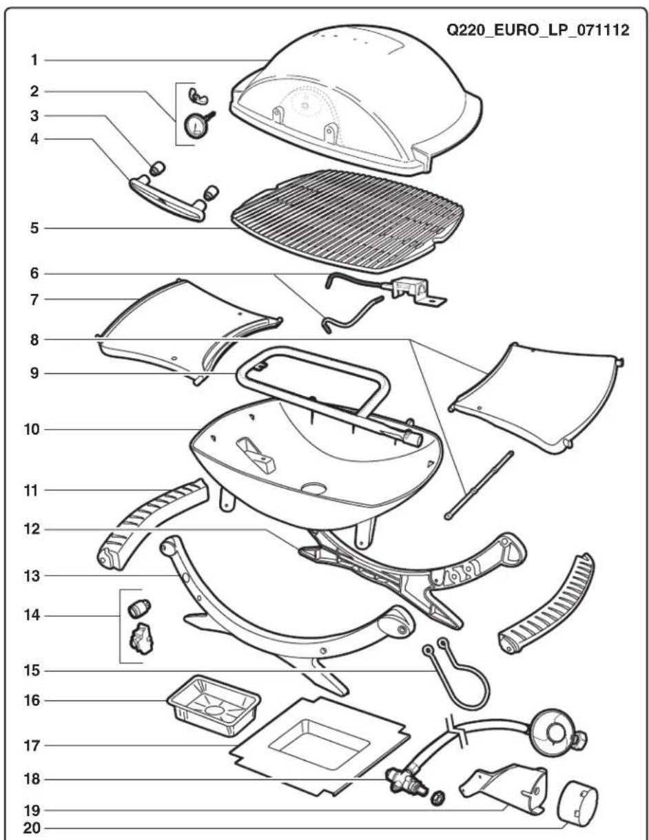 WEBER Q120 - EXPLODED VIEW Q220 - 1