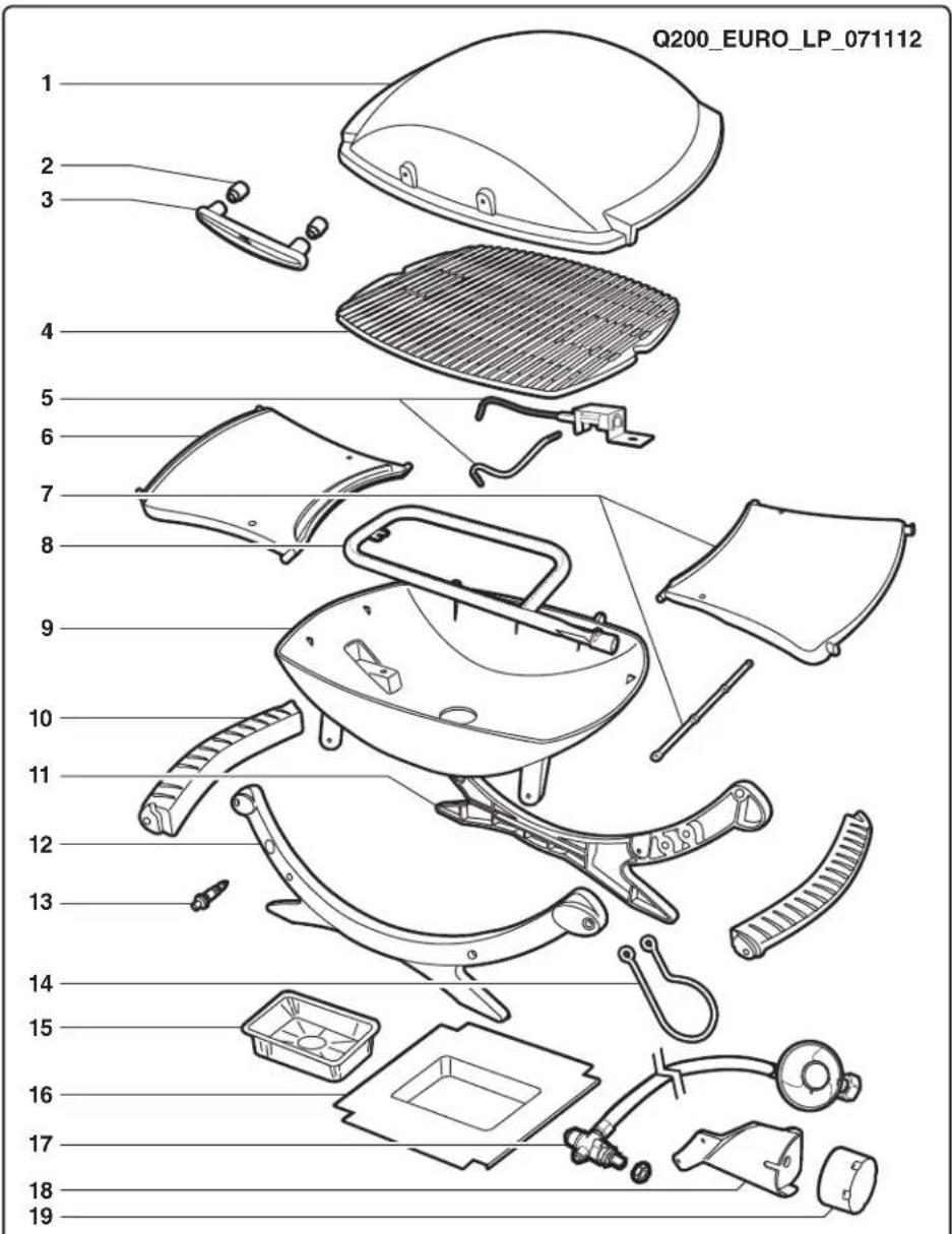 WEBER Q120 - EXPLODED VIEW Q200 - 1