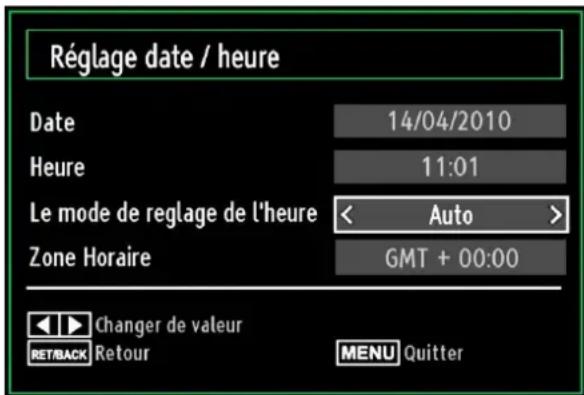 AKAI ALED3205TBK - Configurer le réglage Date/Heure - 1
