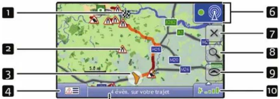 MIO Moov M415 - Écran Aperçu de la circulation (sur certains modèles uniquement) - 1