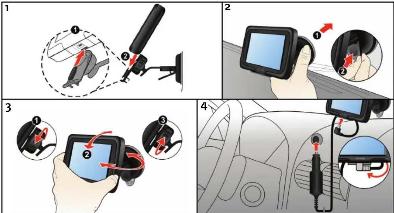 MIO Moov M415 - Installer la Moov M300-Series dans un véhicule - 1