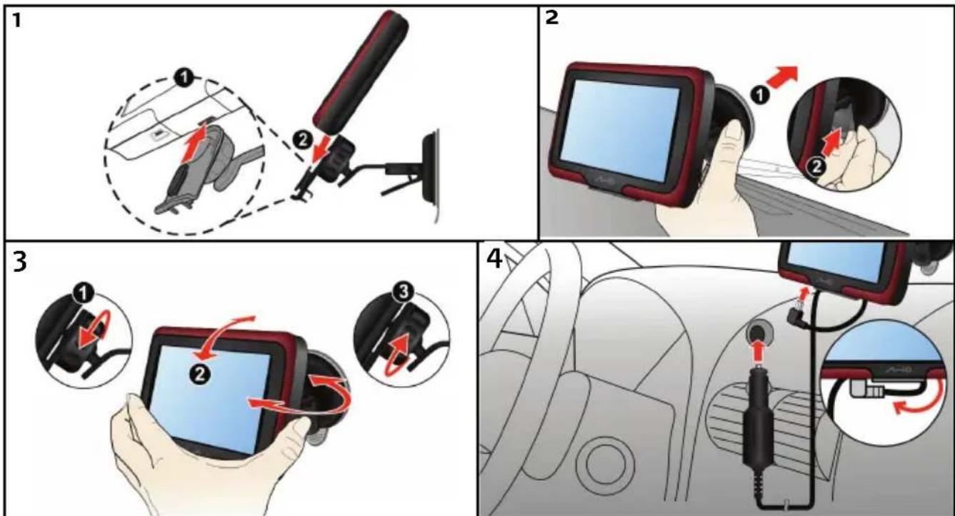 MIO Moov M415 - Installer la Moov M400-Series dans un véhicule - 1