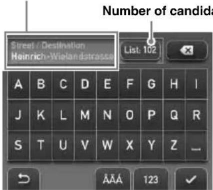 Number of candida Street / Destination Heinrich-Wielandstrasse List: 102 A B C D E F G H I J K L M N O P Q R S T U V W X Y Z - AAA 123 ✓