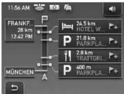 11:56 AM FRANKF... 28 km 12.42 PM MÜNCHEN 24.5 km HOTEL W... P 21.8 km PARKPLA... 2.8 km TRATTORI... P 400 m PARKPLA...