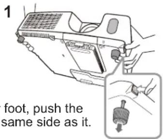 3M X30 - Adjusting the projector's elevator - 2