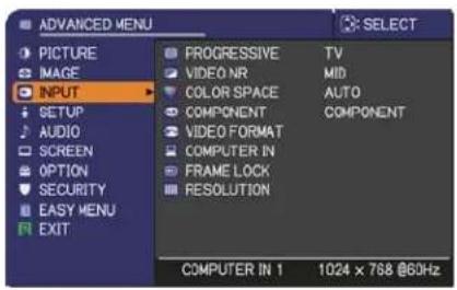 3M X30 - INPUT menu - 1