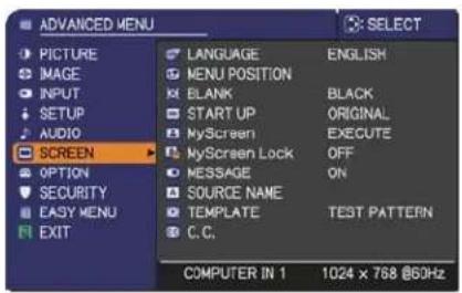 3M X30 - SCREEN menu - 1