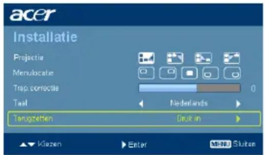 ACER P5281 - Menu Installatie - 2