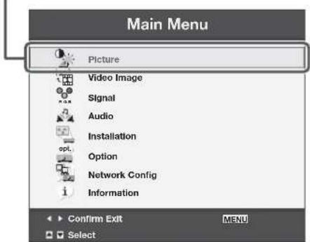 MITSUBISHI XD360U-EST - Press the MENU button. - 1