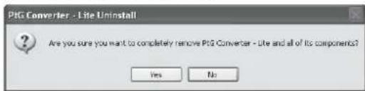 MITSUBISHI XD360U-EST - When deleting PtG Converter-Lite (Uninstallation) Important: - 1