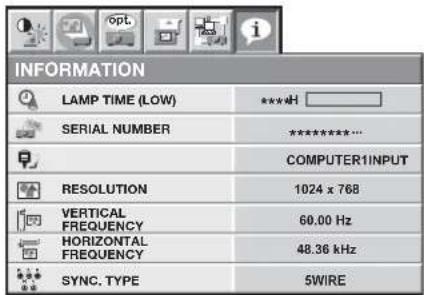 MITSUBISHI XL7000U - INFORMATION menu - 1