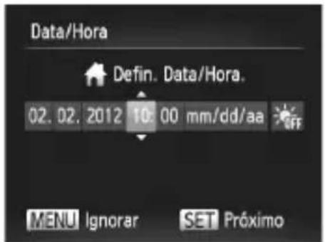 CANON PowerShot SX240 HS - Definir a Data e a Hora - 2