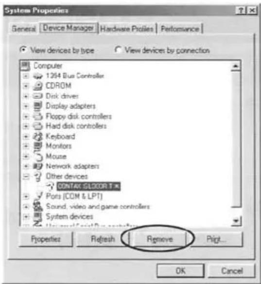 System Properties. General, Device Manager, Hardware Profiles, Performance. View devices by type, View devices by connection. Computer, 1264 Bus Controller, CDROM, Disk drives, Display adapters, Floppy disk controllers, Hard disk controllers, Keyboard, Monitors, Mouse, Network adapters, Other device…
