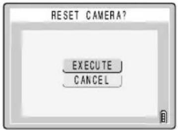 RESET CAMERA? EXECUTE CANCEL