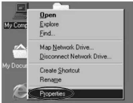 Open, Explore, Find..., Map Network Drive..., Disconnect Network Drive..., Create Shortcut, Rename, Properties.