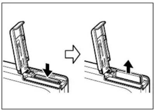 Diagram showing two mechanical components with arrows indicating movement, no text or symbols present.