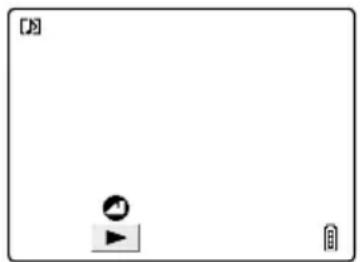 Blank media player interface with play button and control buttons (no text or symbols)