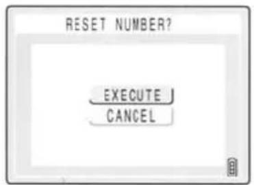 RESET NUMBER? EXECUTE CANCEL