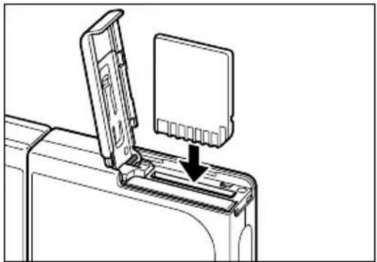 Diagram of a printer's internal structure showing a slot being inserted into a paper case (no text or symbols present).