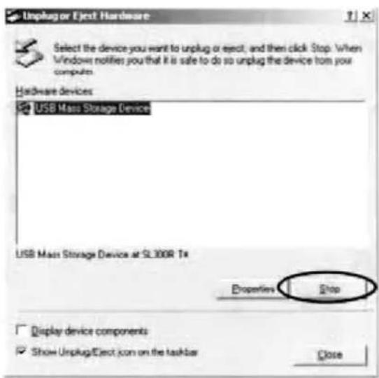 Unplug or Eject Hardware. Select the device you want to unplug or eject, and then click Stop. When Windows notifies you that it is safe to do so, unplug the device from your computer. Hardware devices: USB Mass Storage Device, USB Mass Storage Device at SL300R Tx. Properties, Stop. Display device co…